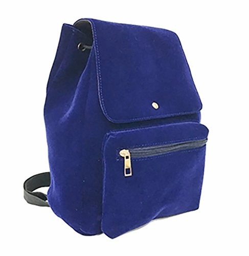 Todays Steal Trendy Flyer Backpack Travel Overnight Tote Duffel Purse Velvet (Navy)