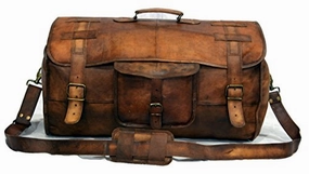 Exclusive Online Discount Leather Flap Weekend Duffel Travel Cabin Holdall Gym Sports Luggage 22 Inch
