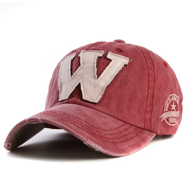 Price Drop Frenzy Shop Save Today Letter W Cotton Embroidery Baseball Hats Snapback For Men