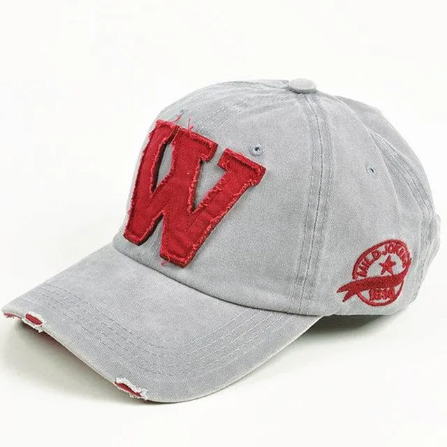 Special Steal Event Clearance Sale Now Letter W Cotton Embroidery Baseball Hats Snapback For Men