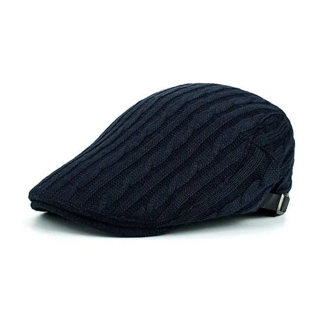 Winter Cotton Beret Hat For Men - Khaki,Black,Navy,Coffee,Grey Clearance Sale Now MustShop Sale