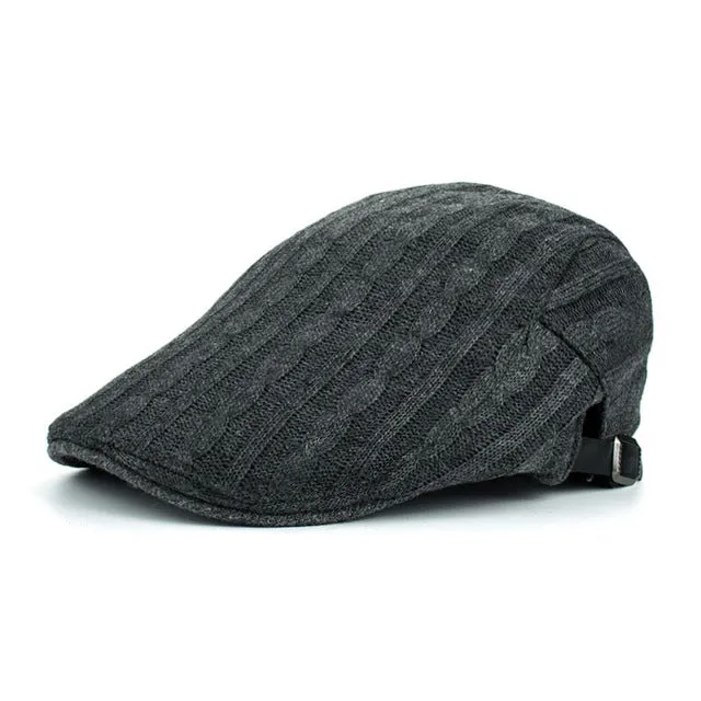 Winter Cotton Beret Hat For Men - Khaki,Black,Navy,Coffee,Grey Shop Hot Deals