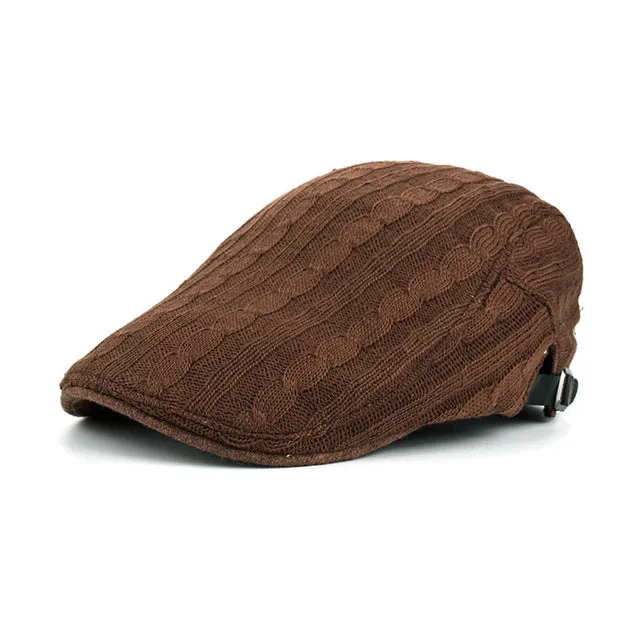 Winter Cotton Beret Hat For Men - Khaki,Black,Navy,Coffee,Grey Special Online Offer
