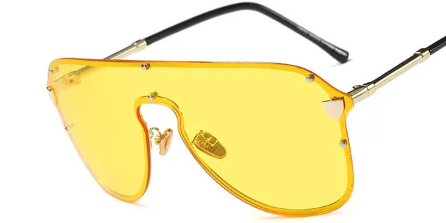 Women'S Big Summer Fashion Sunglasses - Black Gray,Blue Tea, Silver Mirror,Tea Frame,Yellow Frame,Pink Frame Shop the Best Deals