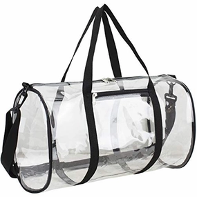 Shop Save Today Clearance Event Eastsport Clear Duffel 18" With Removable Adjustable Crossbody Strap (From 28" To 52"), Black