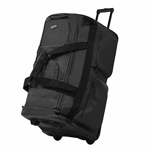 Olympia Luggage 29" 8 Pocket Rolling Duffel Bag (Charcoal Gray W/ Black - Exclusive Color) Todays Mega Savings Special Surprise Sale