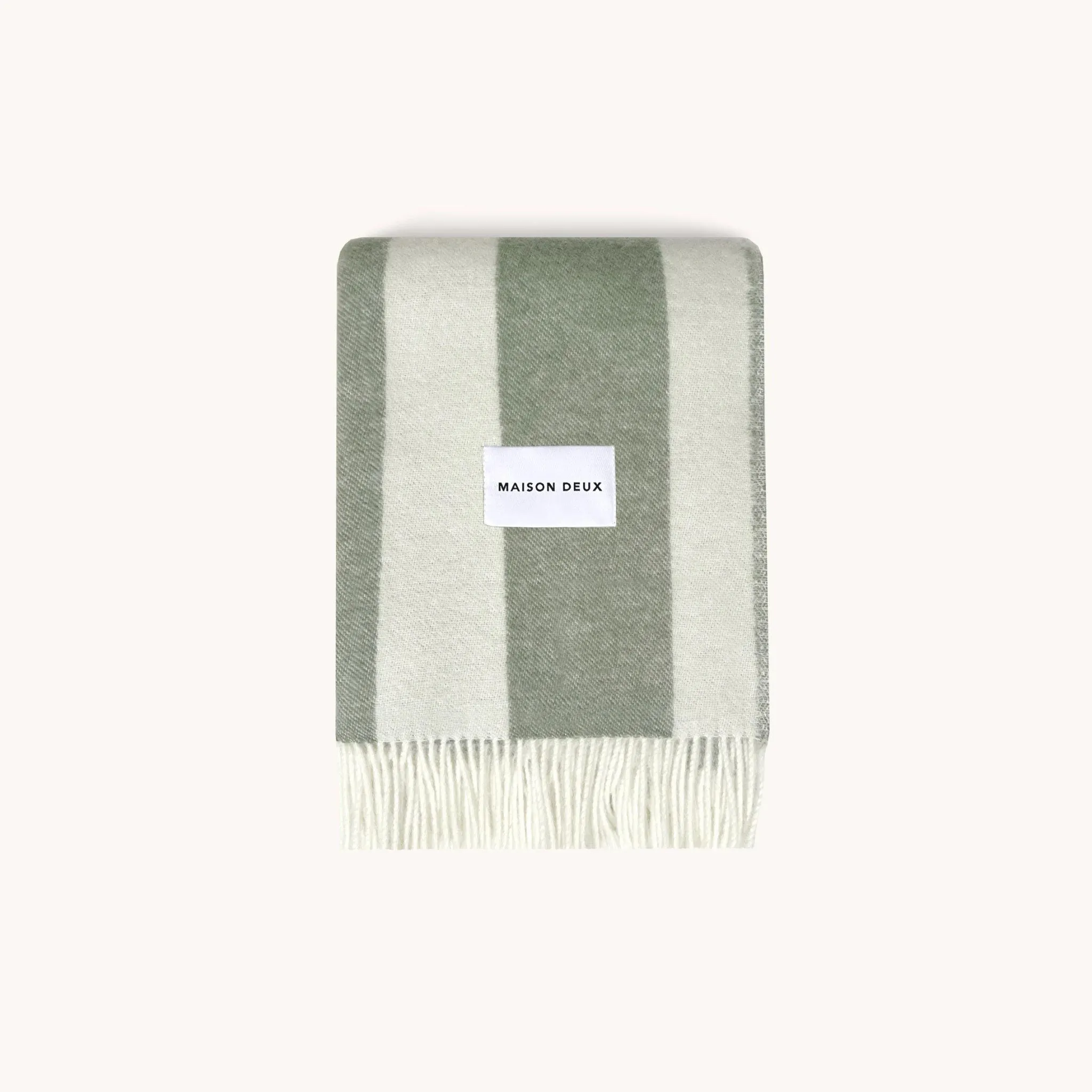 MAISON DEUX Rough Stripe Blanket, 130x200cm, Agave