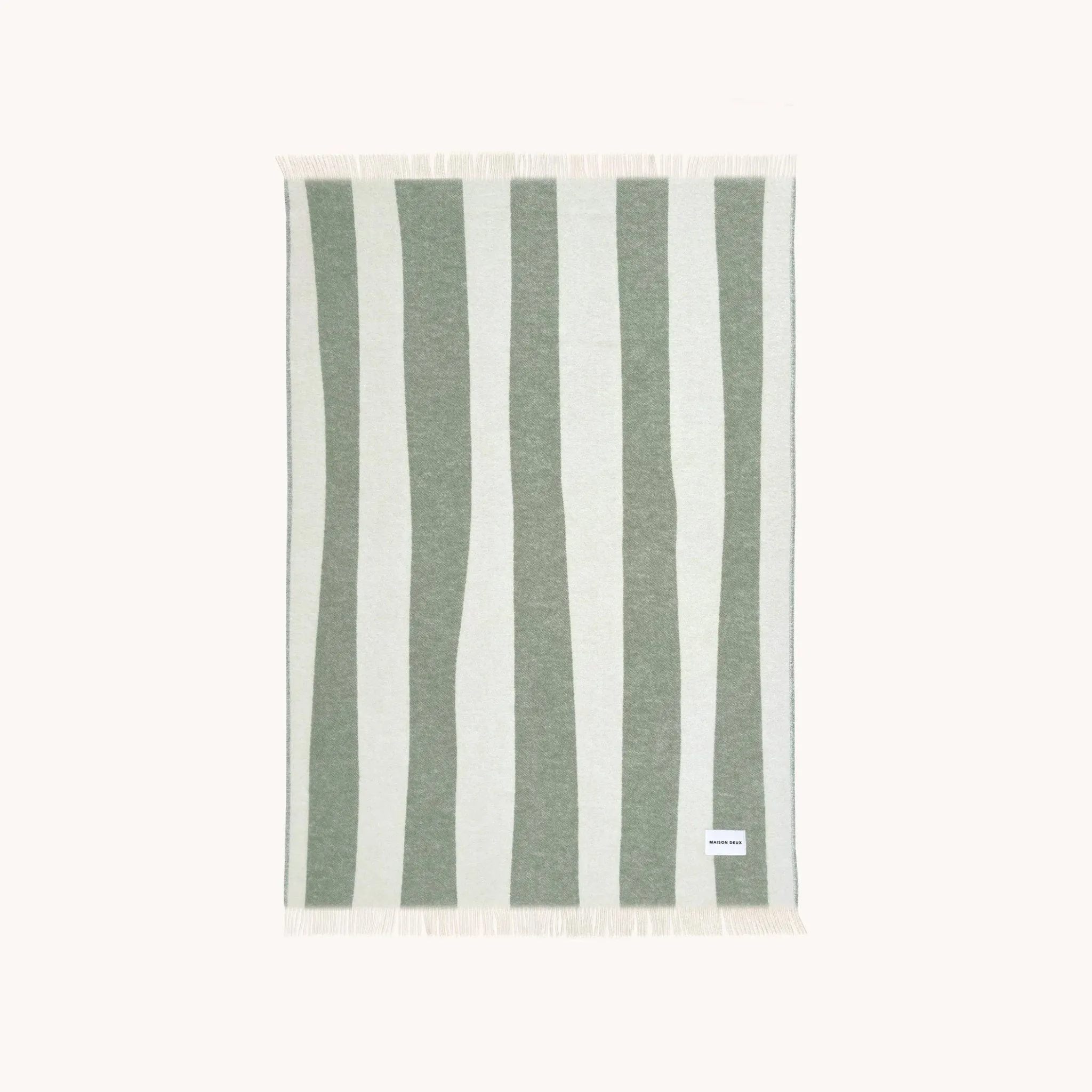 MAISON DEUX Rough Stripe Blanket, 130x200cm, Agave
