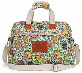 Special Occasion Discount Clearance Sale Malirona Canvas Overnight Bag Women Weekender Bag Carry On Travel Duffel Bag Floral Design (Flower)