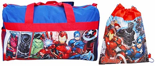 Marvel / Avengers Duffel Travel Bag & Sling Bag Iron Man Black Panther Print Limited Edition Offer Unmissable Deal Today