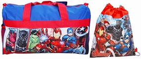 Marvel / Avengers Duffel Travel Bag & Sling Bag Iron Man Black Panther Print Limited Edition Offer Unmissable Deal Today