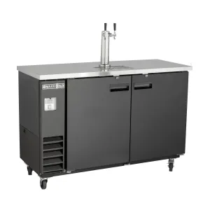 Maxx Cold - MXBD60-1BHC Single Tower, 2 Tap Beer Dispenser, 61"W, 14.2 cu. ft., 2 Barrels/Kegs (402L)?Storage Capacity, in Black with Stainless Steel Top