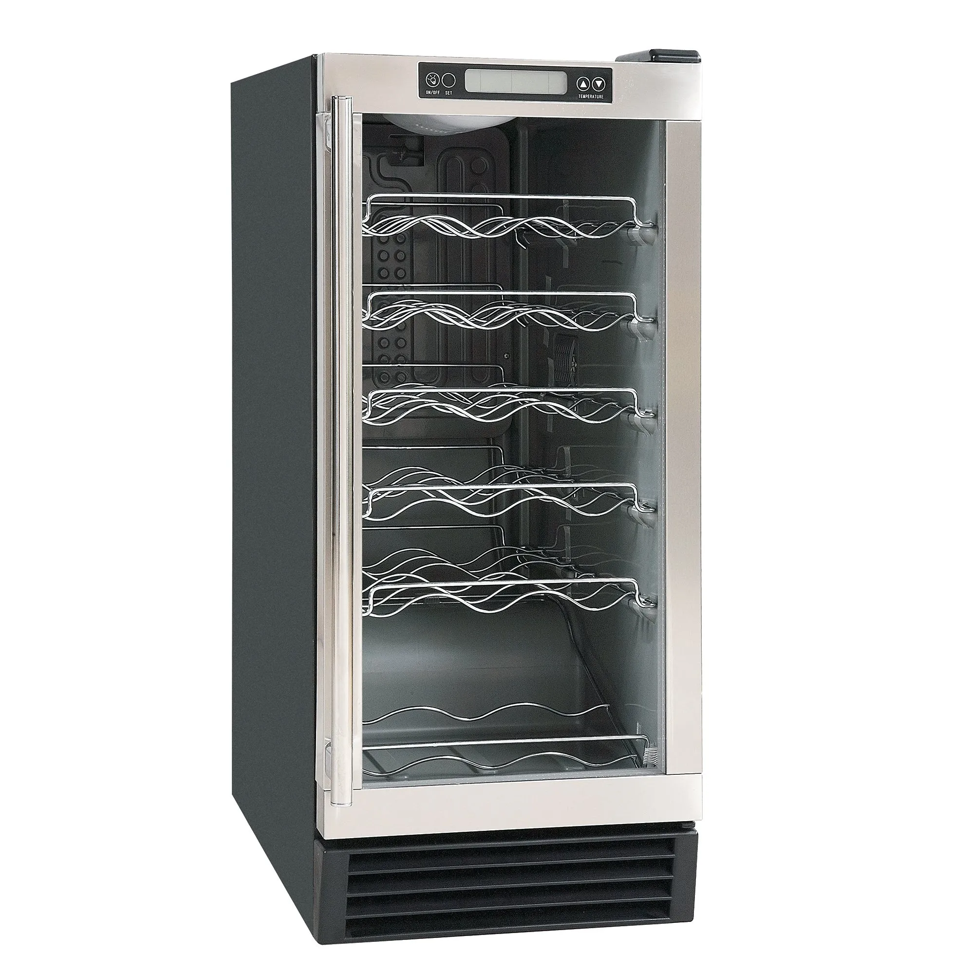 Maxx Ice - MCWC28, Maxx Ice Indoor Wine Cooler with Glass Door, 3 cu. ft. Capacity, in Stainless Steel