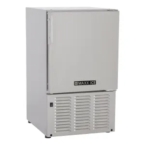 Maxx Ice - MMAR25S, Maxx Ice Compact Marine Ice Machine/Boat and RV Ice Maker, 25 lbs, Long Crescent Cubes, in Stainless Steel