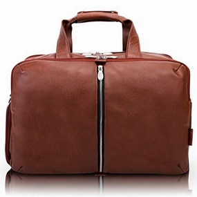 Sweet Deal Inside Mckleinusa Avondale, Pebble Grain Calfskin Leather, 22" Leather, Triple Compartment, Carry-All, Travel, Laptop Duffel, Brown (18904)