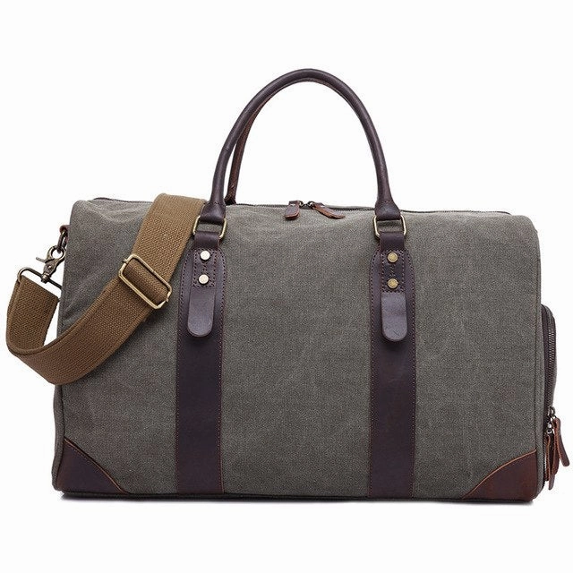 Deal of the Day Mco 2018 Vintage Waxed Canvas Men Travel Duffel Large Capacity Waterproof Travel Bags Carry On