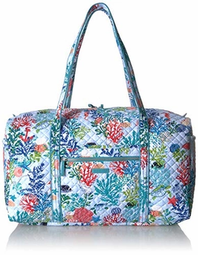 Hot Deals Today Shop Now Save Vera Bradley Iconic Large Travel Duffel, Signature Cotton, Shore Thing