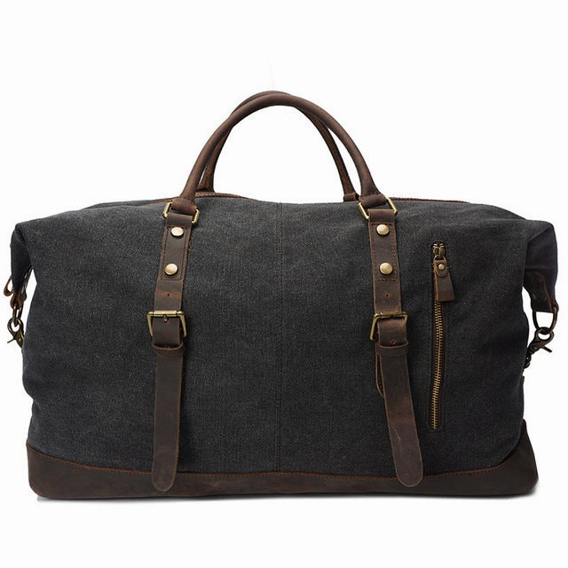 Melodycollection Canvas Leather Men Travel Bags Carry On Luggage Bags Men Duffel Tote Large Clearance Sale