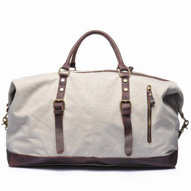 Melodycollection Canvas Leather Men Travel Bags Carry On Luggage Bags Men Duffel Tote Large Big Price Drop