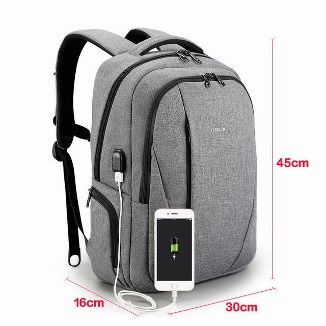 Special Surprise Sale Hot Item Clearance Men'S Anti Theft 15.6" Laptop Backpack With External Usb Port - Black,Grey