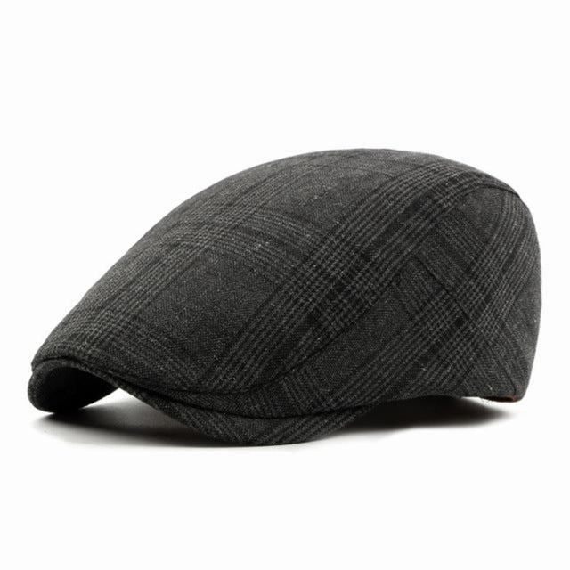 Special Steal Event Men'S Vintage Retro Plaid Beret Hat - Coffee,Black,Gray