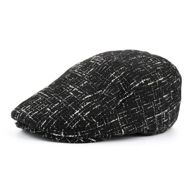 Men'S Cotton Winter Beret Hat - Black,Navy,Grey Instant Discount