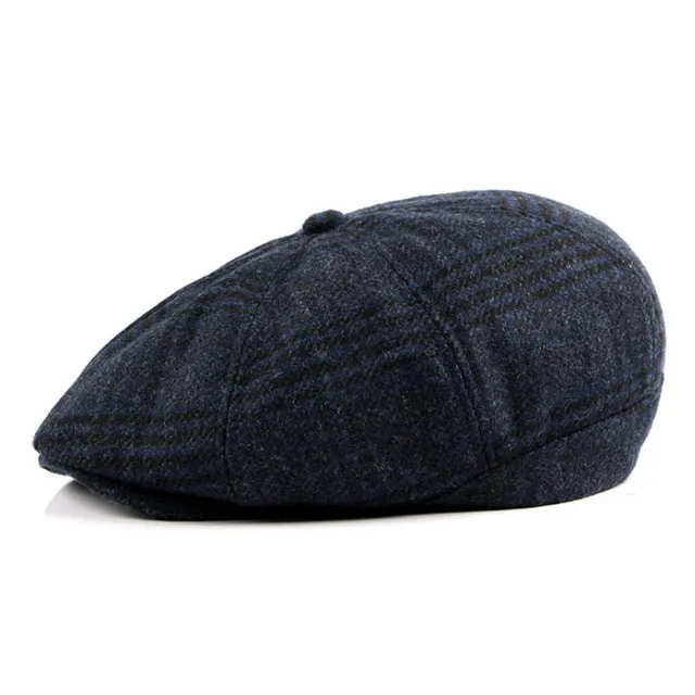 Big Clearance Event Clearance Sale Men'S Fashion Winter Beret Hat - Black,Dark Gray,Blue Plaid,Light Gray