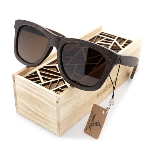 Men'S Retro Bamboo Sunglasses In Wooden Gift Box - Blue,Brown,Grey Save More Online Today Only Special