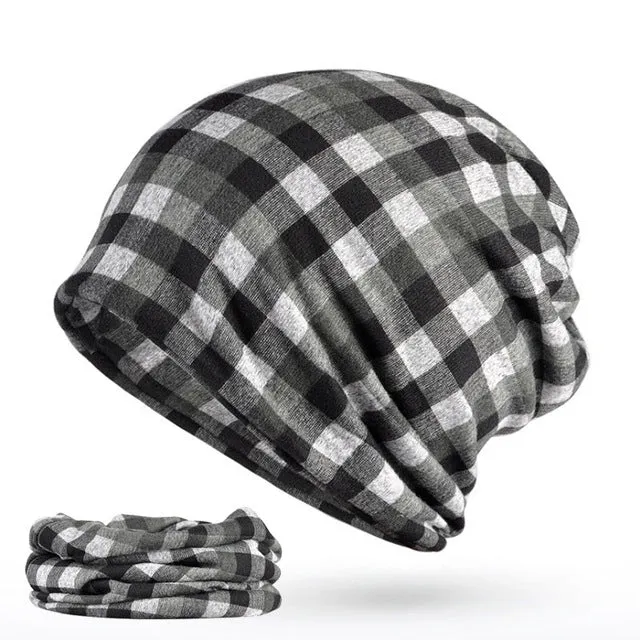 Grab It Before Gone Hot Pick of the Day Men'S Winter Fashion Multifunction Striped Collar Scarf/Beanie