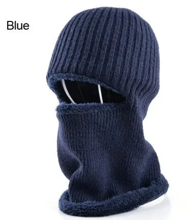 Men'S Winter Knitted Face Mask Hat For Men - Black/Gray/Khaki/Blue Todays Hot Savings