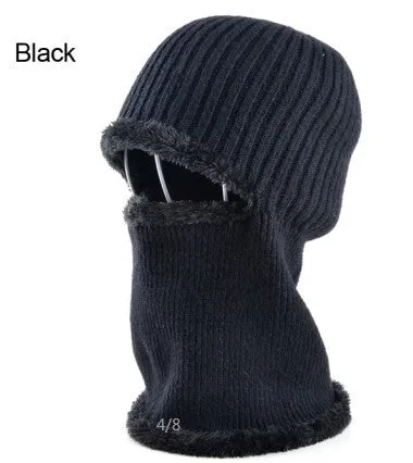 Men'S Winter Knitted Face Mask Hat For Men - Black/Gray/Khaki/Blue Price Slash Today