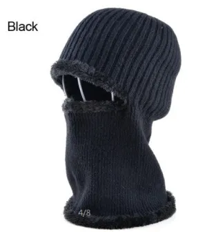 Men'S Winter Knitted Face Mask Hat For Men - Black/Gray/Khaki/Blue Price Slash Today