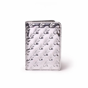 Metallic Monogram Passport Holder - Metallic Silver Instant Hot Deal
