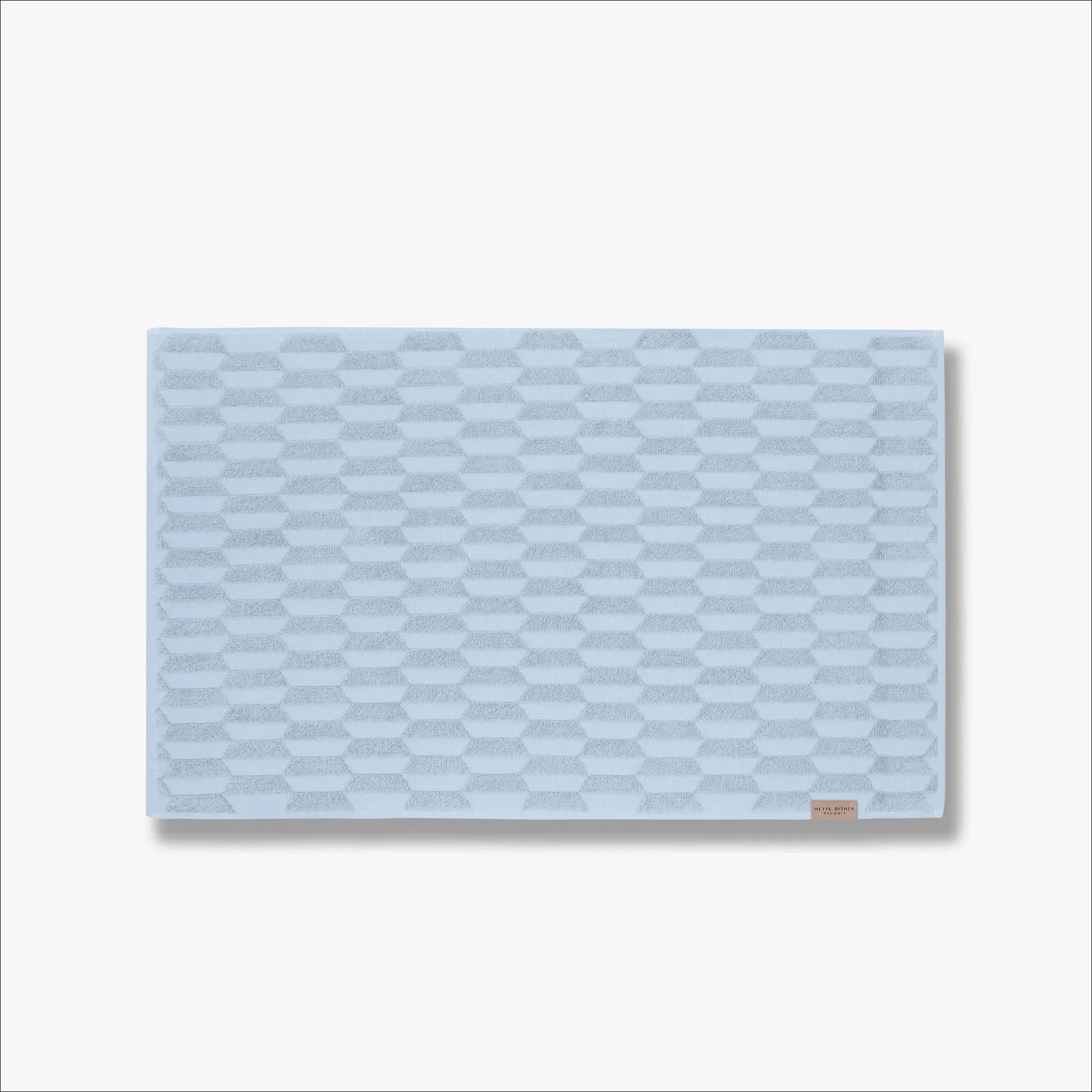 METTE DITMER Geo Bath Mat, Organic Cotton, 50x80 cm, Light Blue