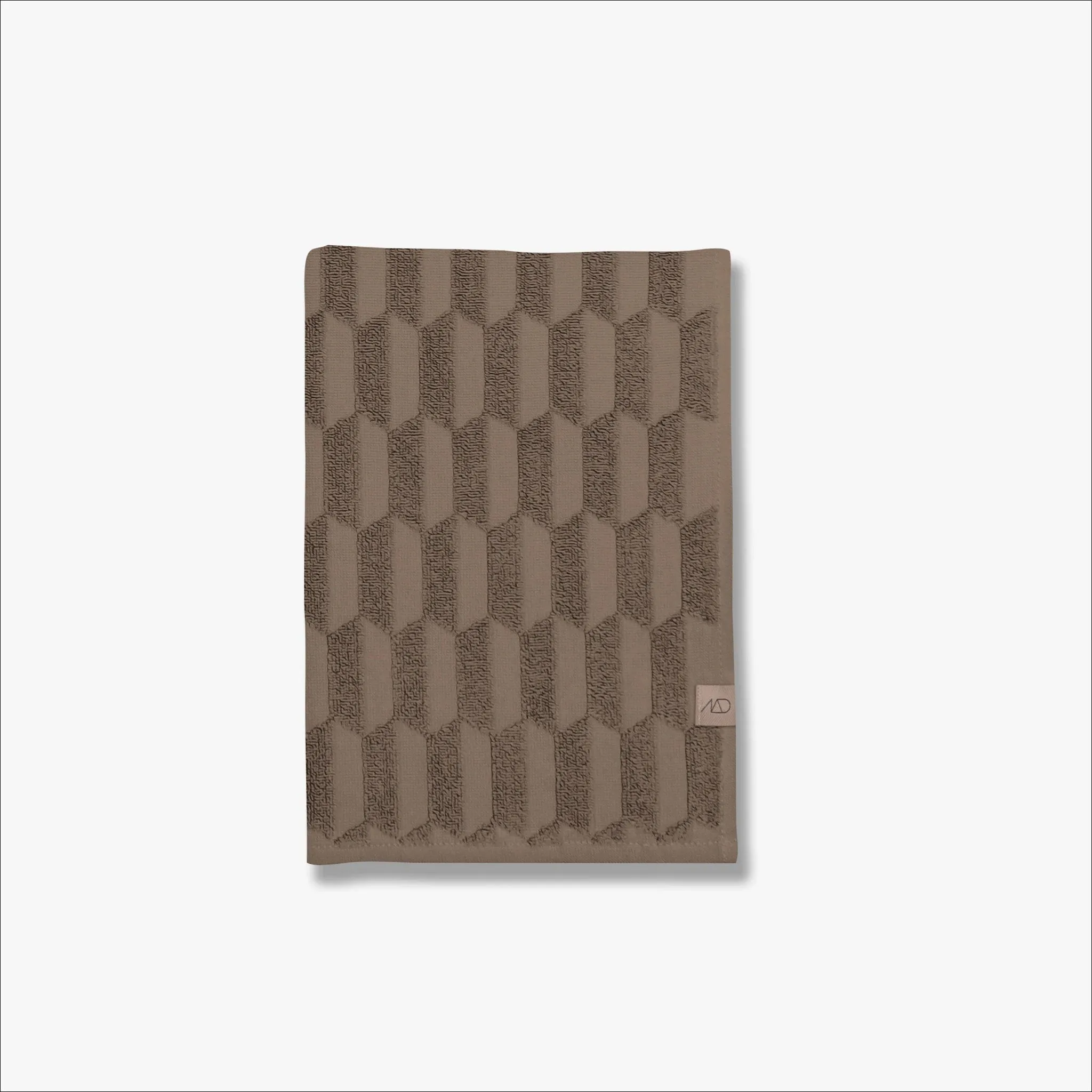METTE DITMER Geo Hand Towel, Organic Cotton, 35x55 cm, Nougat (2 Pack)