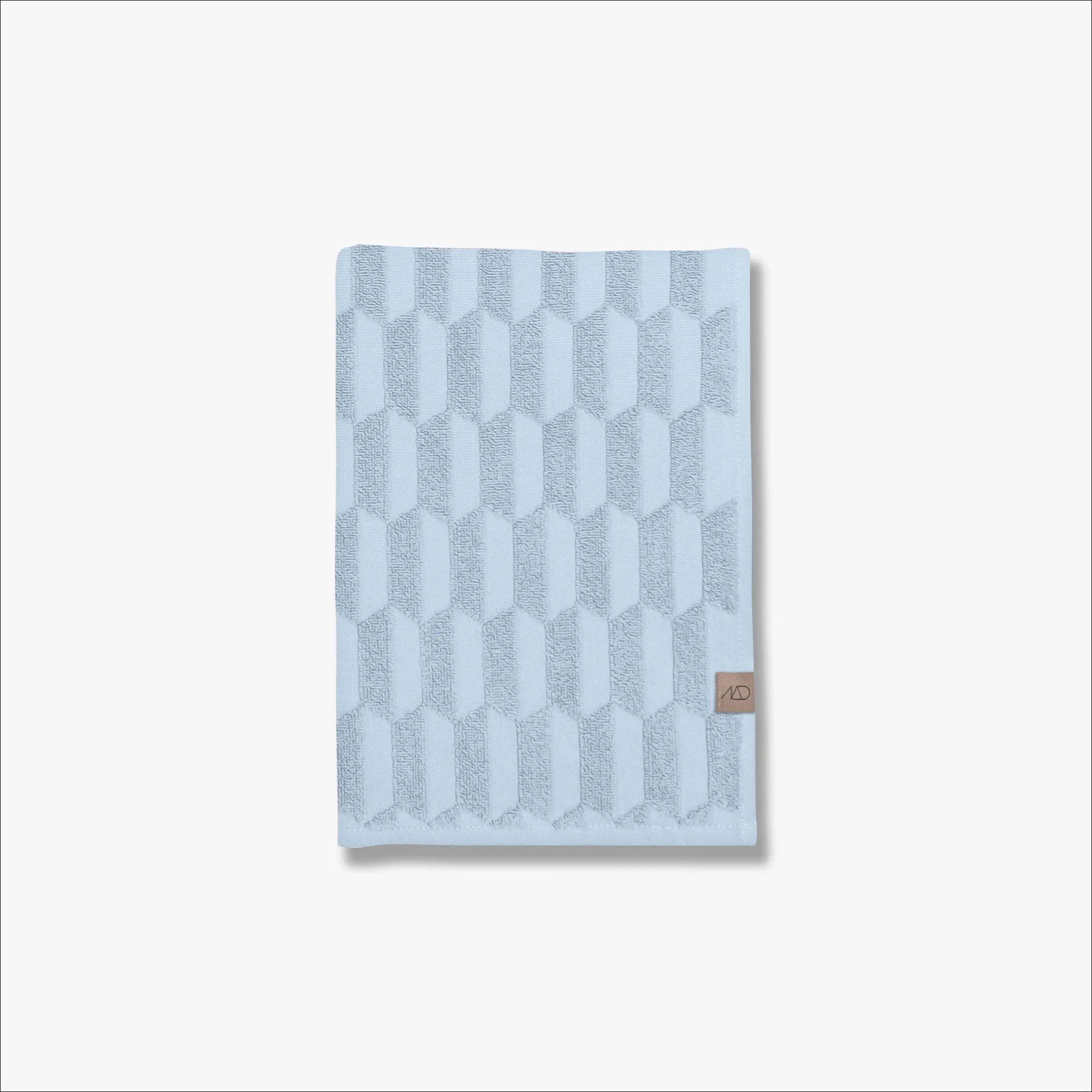 METTE DITMER Geo Hand Towel, Organic Cotton, 35x55cm, Light Blue (2 Pack)