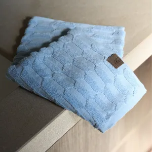 METTE DITMER Geo Hand Towel, Organic Cotton, 35x55cm, Light Blue (2 Pack)