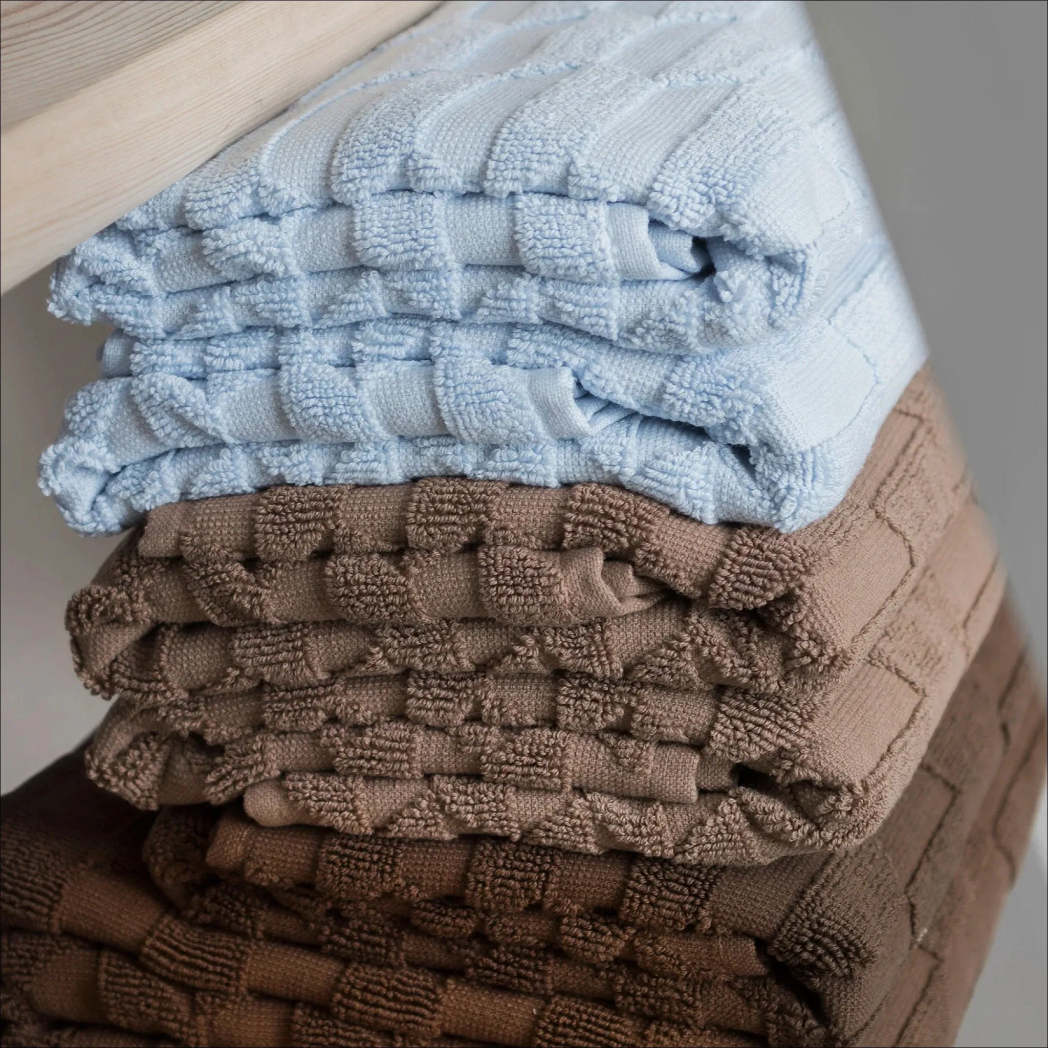 METTE DITMER Geo Hand Towel, Organic Cotton, 35x55cm, Light Blue (2 Pack)