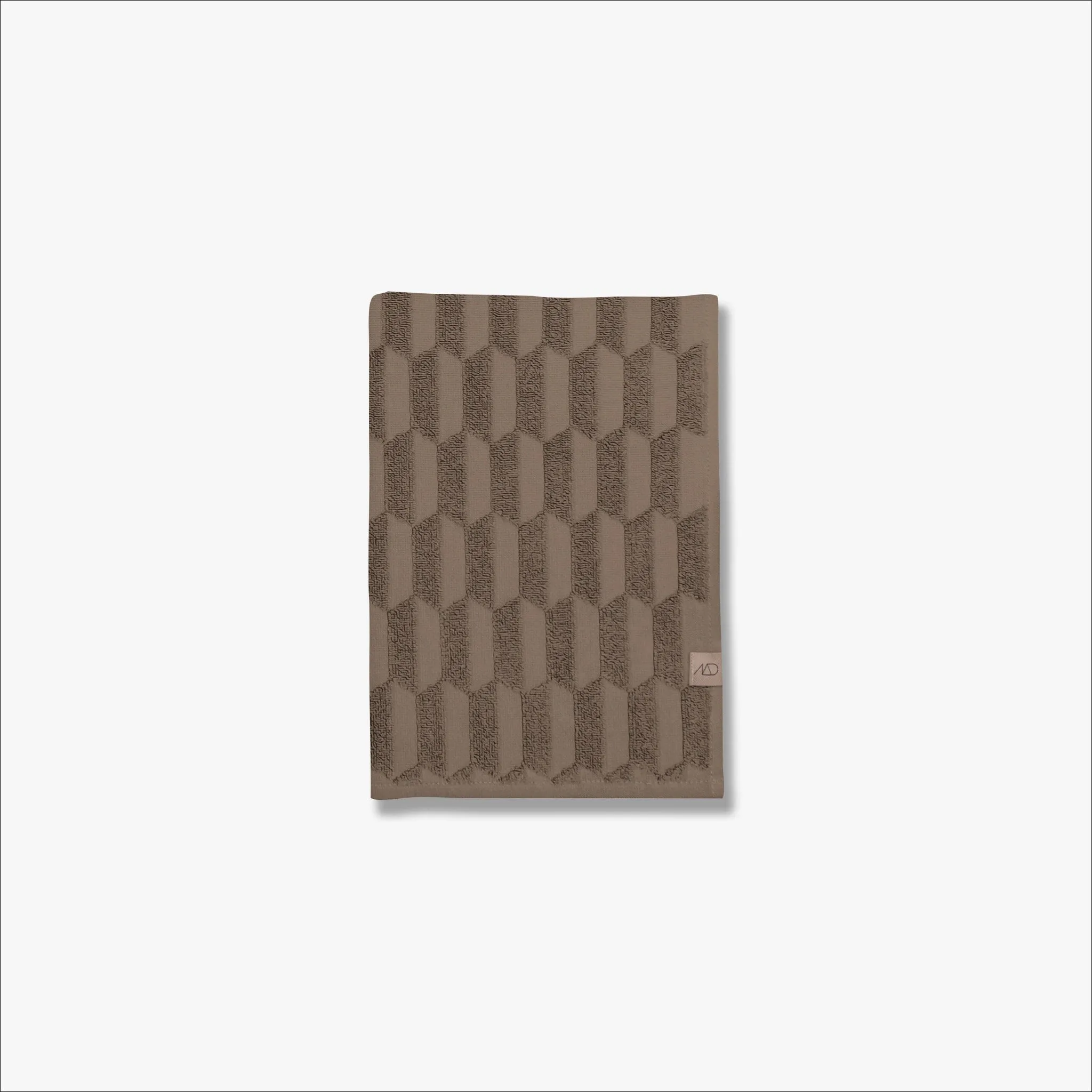 METTE DITMER Geo Hand Towel, Organic Cotton, 50x95 cm, Nougat