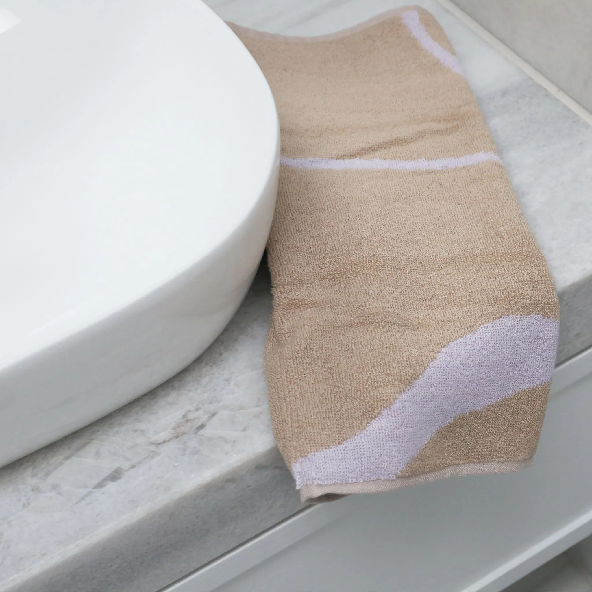 METTE DITMER Nova Arte Hand Towel, 40x55cm, Sand/Lilac (2 Pack)