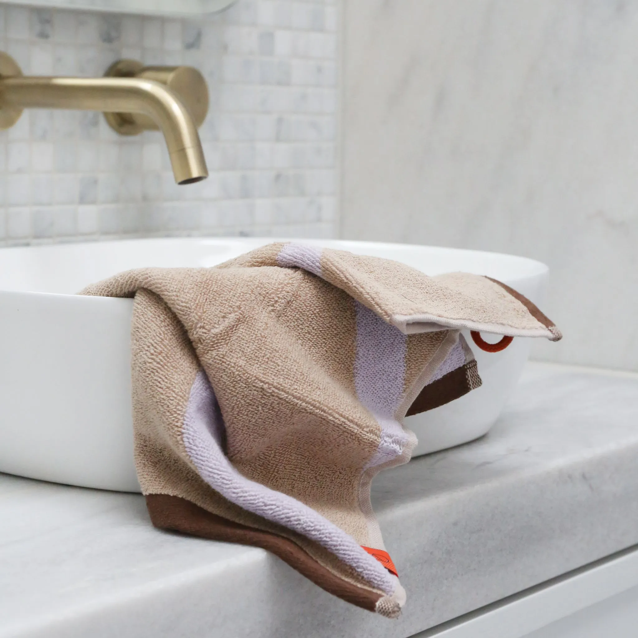 METTE DITMER Nova Arte Hand Towel, 40x55cm, Sand/Lilac (2 Pack)