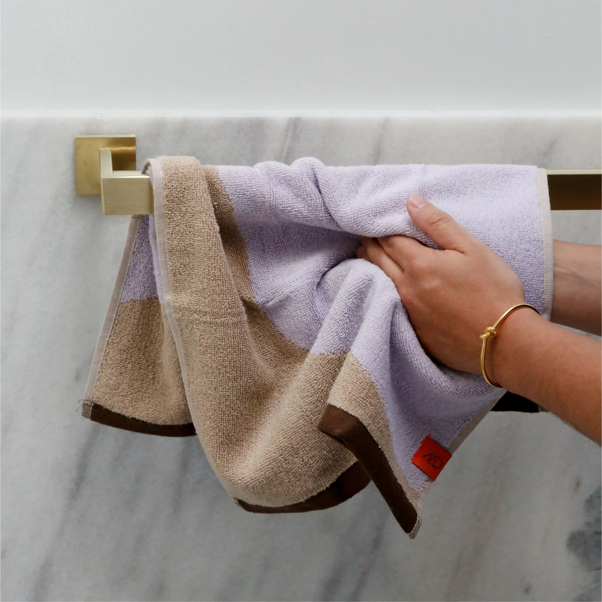 METTE DITMER Nova Arte Hand Towel, 40x55cm, Sand/Lilac (2 Pack)