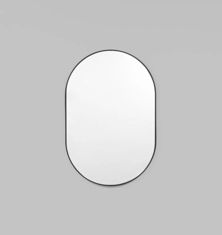 MIDDLE OF NOWHERE Bjorn Oval Mirror, Black, 5075cm