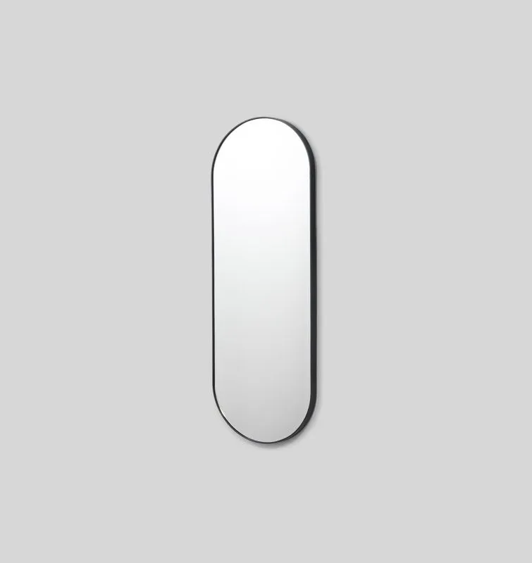 MIDDLE OF NOWHERE Bjorn Oval Mirror, Black, 50x145cm