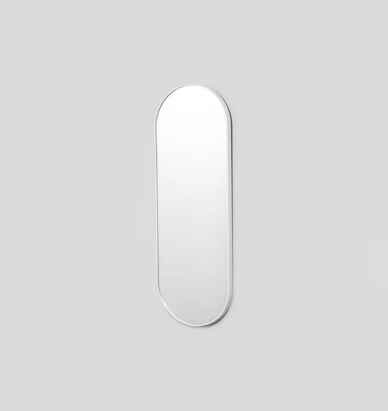 MIDDLE OF NOWHERE Bjorn Oval Mirror, White, 50x145cm