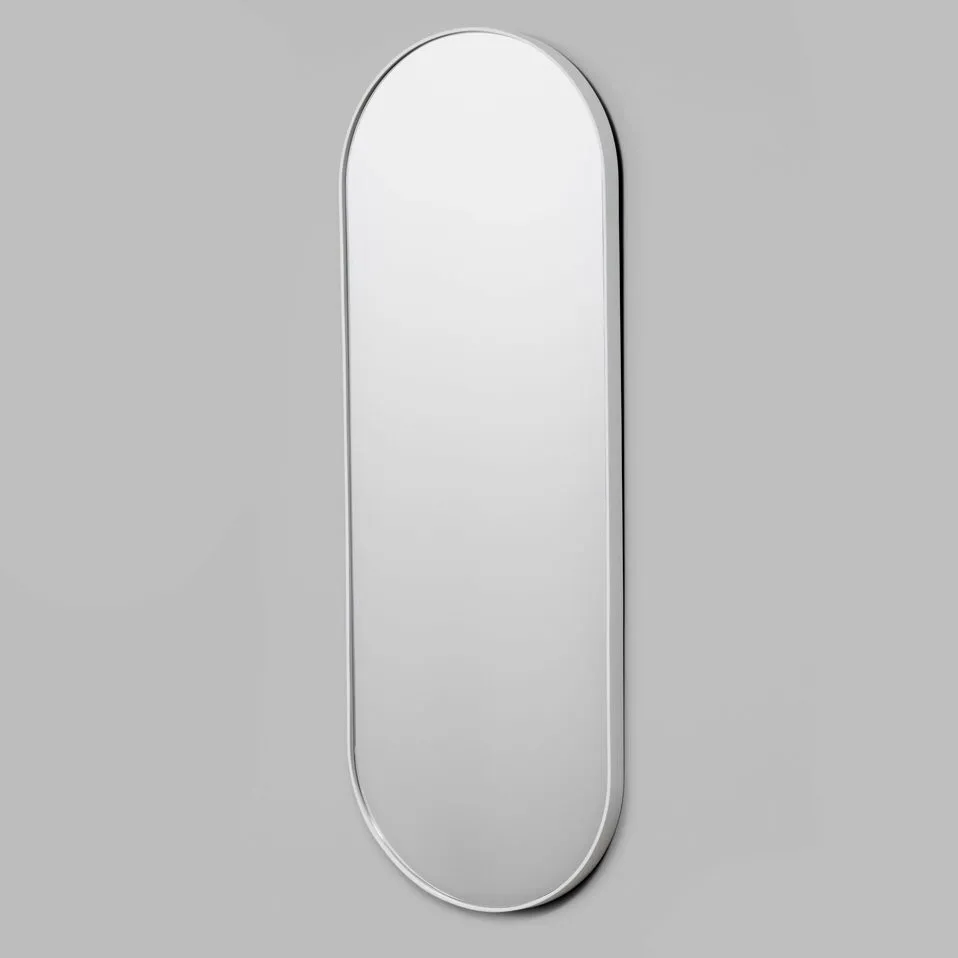 MIDDLE OF NOWHERE Bjorn Oval Mirror, White, 50x145cm