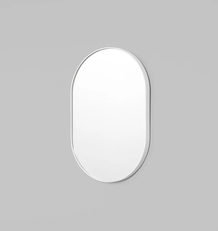 MIDDLE OF NOWHERE Bjorn Oval Mirror, White, 50x75cm