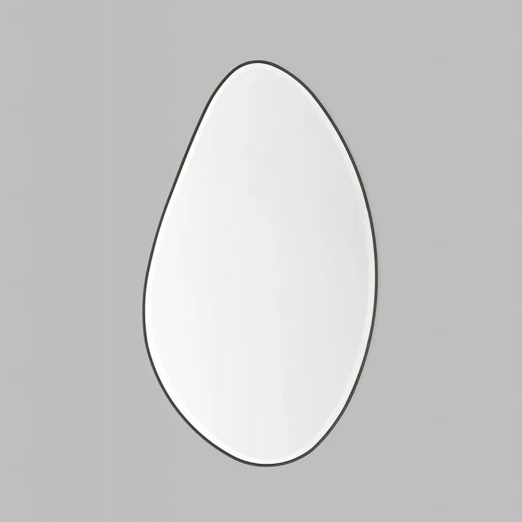 MIDDLE OF NOWHERE Pebble Mirror, Black, 120x70cm