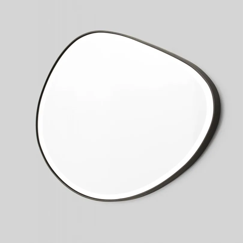 MIDDLE OF NOWHERE Pebble Mirror, Black, 120x70cm