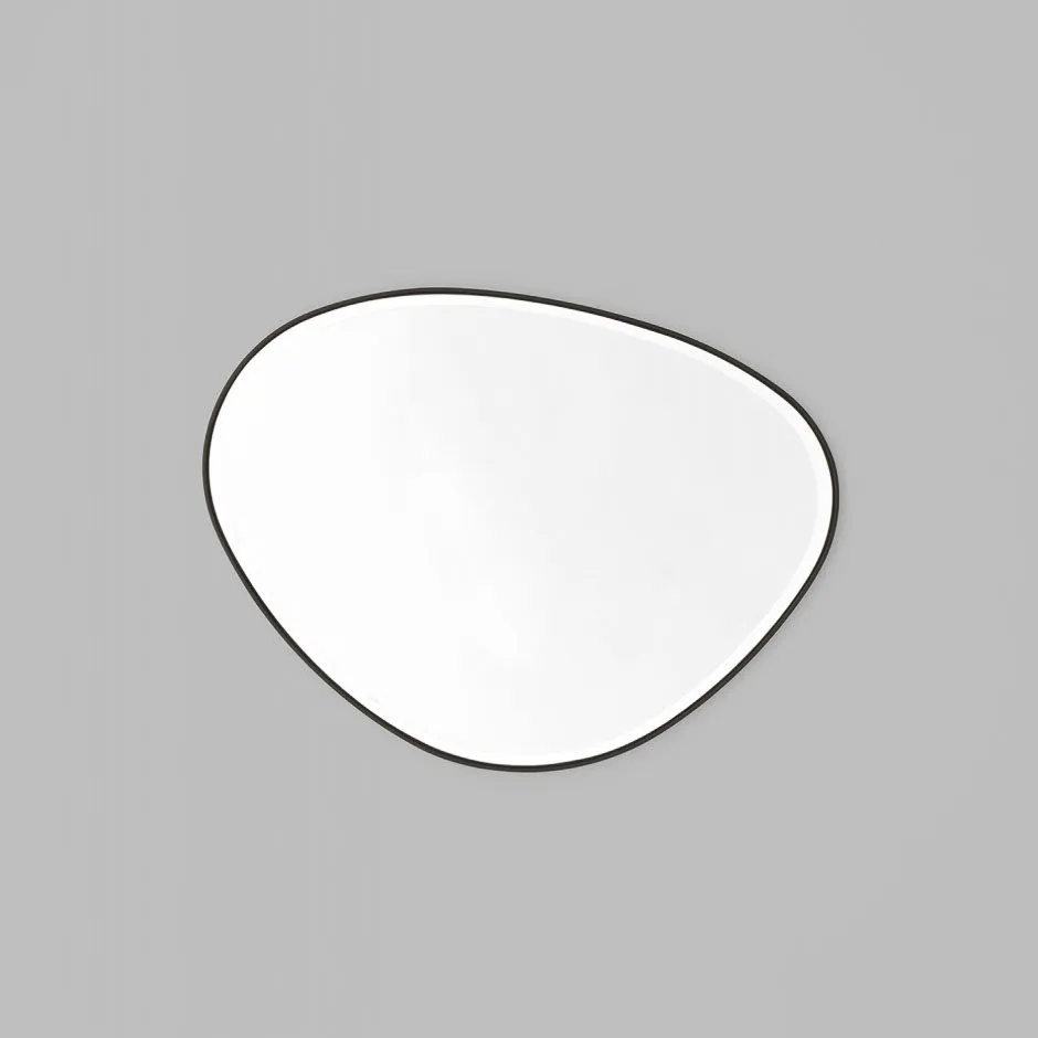MIDDLE OF NOWHERE Pebble Mirror, Black, 70x90cm